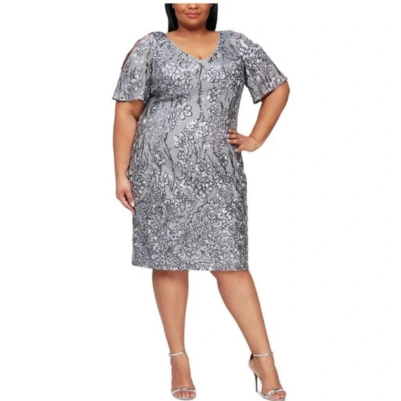 Alex Evenings Dresses Nwt Alex Evening Floral Sequin Cold